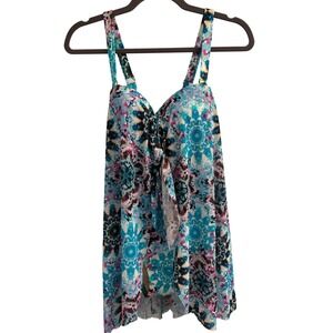 NEW Size 4 Kim Gravel Swimsuits For All Women Turquoise Mandala One-Piece